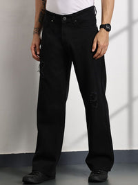 Thomas Scott Men Smart Mid-Rise Baggy Fit Cotton Non Stretchable Jeans