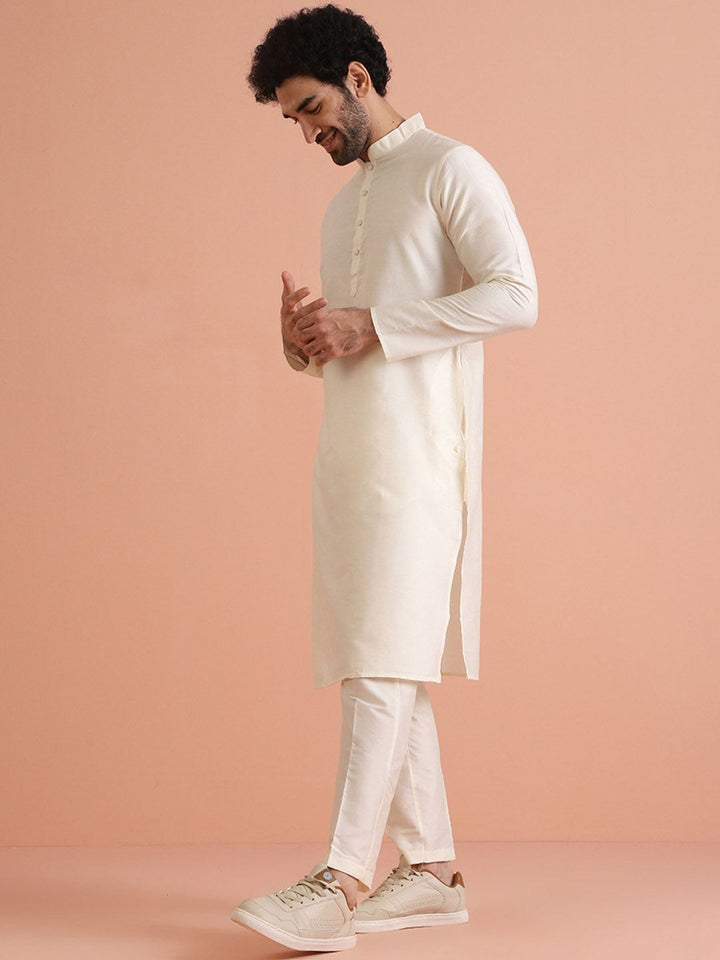 KeSt Mandarin Collar Biasa Pepejal Kurta Seluar Peraturan