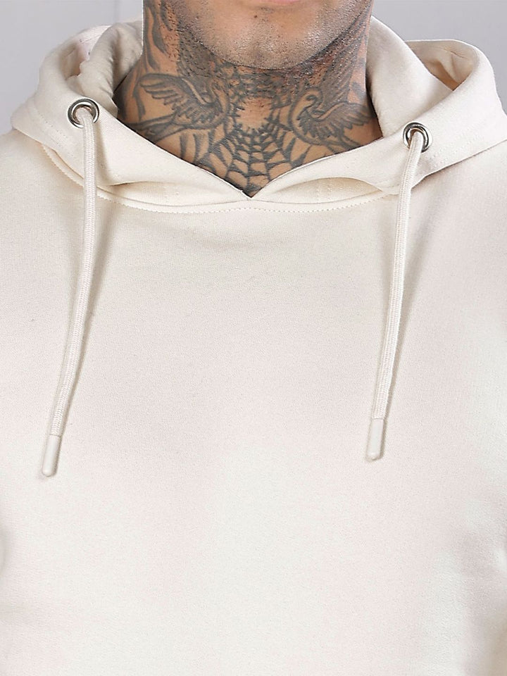 ADRO Men Solid Hood Cotton Pullover Sweatshirt