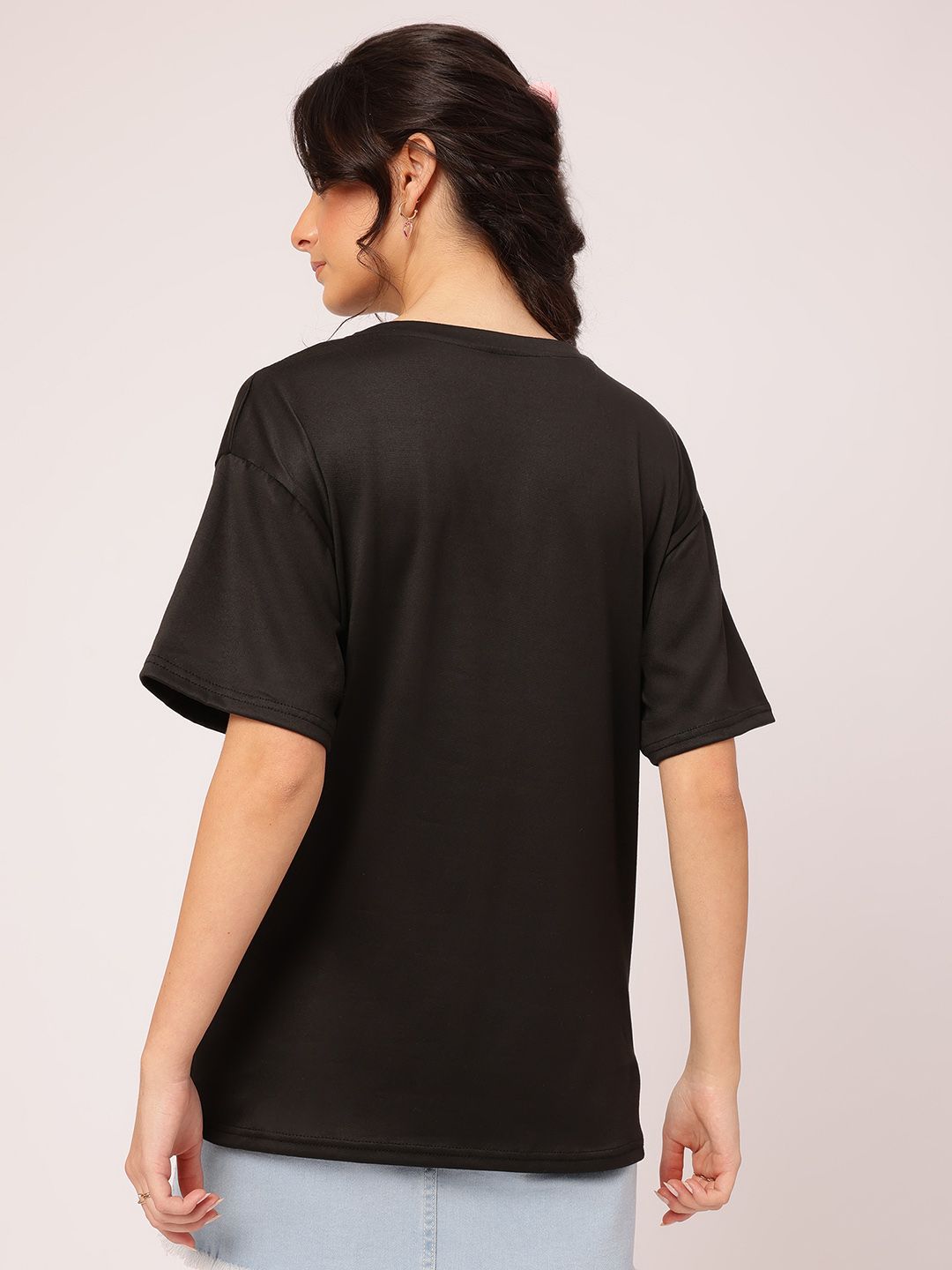 DressBerry Cozy Essentials Printed Relaxed Fit T-shirt