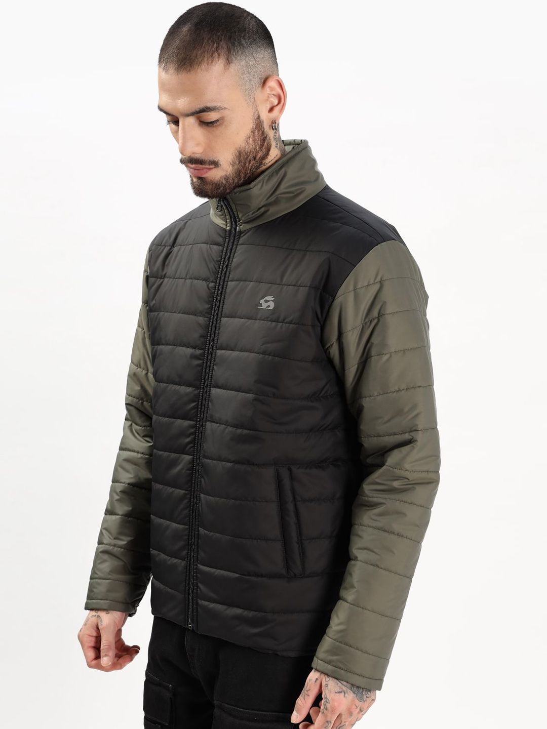 ADRO Men Colourblocked Windcheater Bomber Jacket