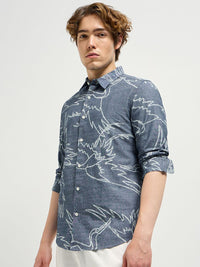 THE BEAR HOUSE Men Spread Collar Abstract Printed Pure Cotton Casual Shirt