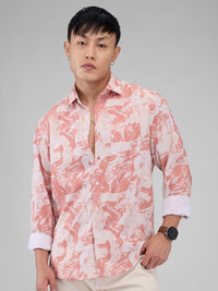 VASTRADO Men Classic Spread Collar Floral Printed Slim Fit Casual Shirt