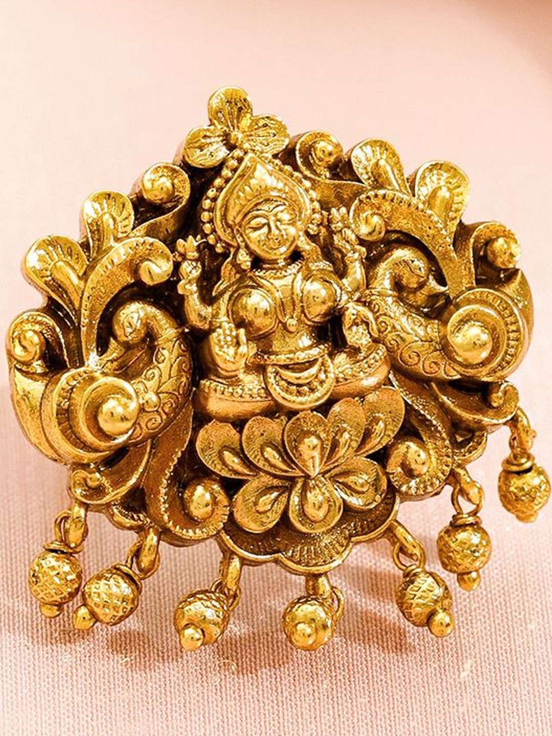 Rubans 18K Gold-Plated Goddess Lakshmi Cincin Jari Penyesuaian