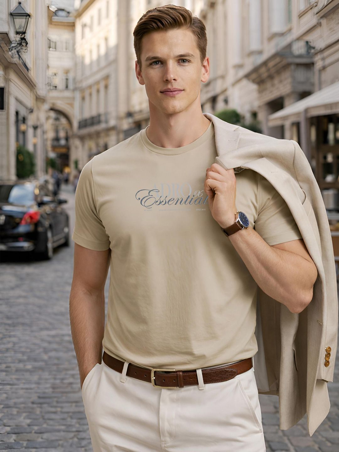 ADRO Men Typography Printed T-shirt
