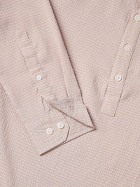 VASTRADO Self Design Mandarin Collar Seersucker Short Straight Kurta