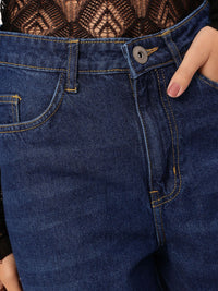 DressBerry Women Raw Hem Relaxed Jeans