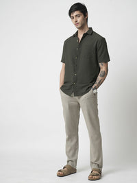 VASTRADO Men Classic Spread Collar Solid Slim Fit Casual Shirt