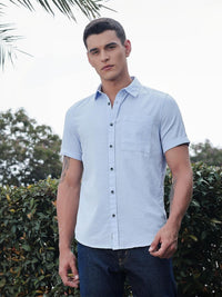 Thomas Scott Men Classic Slim Fit Seersucker Casual Shirt