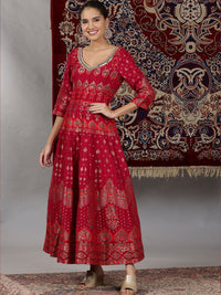 AURELIA  Embroidered Fit & Flare Maxi Dress