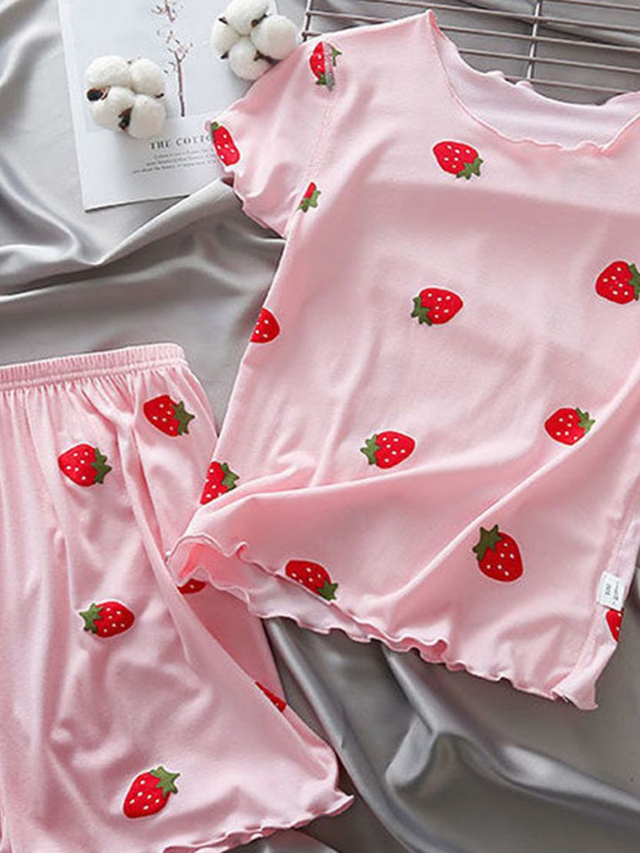 YK Girls Printed T-Shirt & Shorts Clothing Set