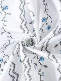 Myntra Elegant Homes White & Blue Floral 400 TC Bedsheet with 2 Pillow Covers