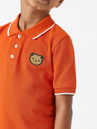 Nauti Nati Boys Bio Finish Graphic Printed Polo Collar Cotton T-shirt