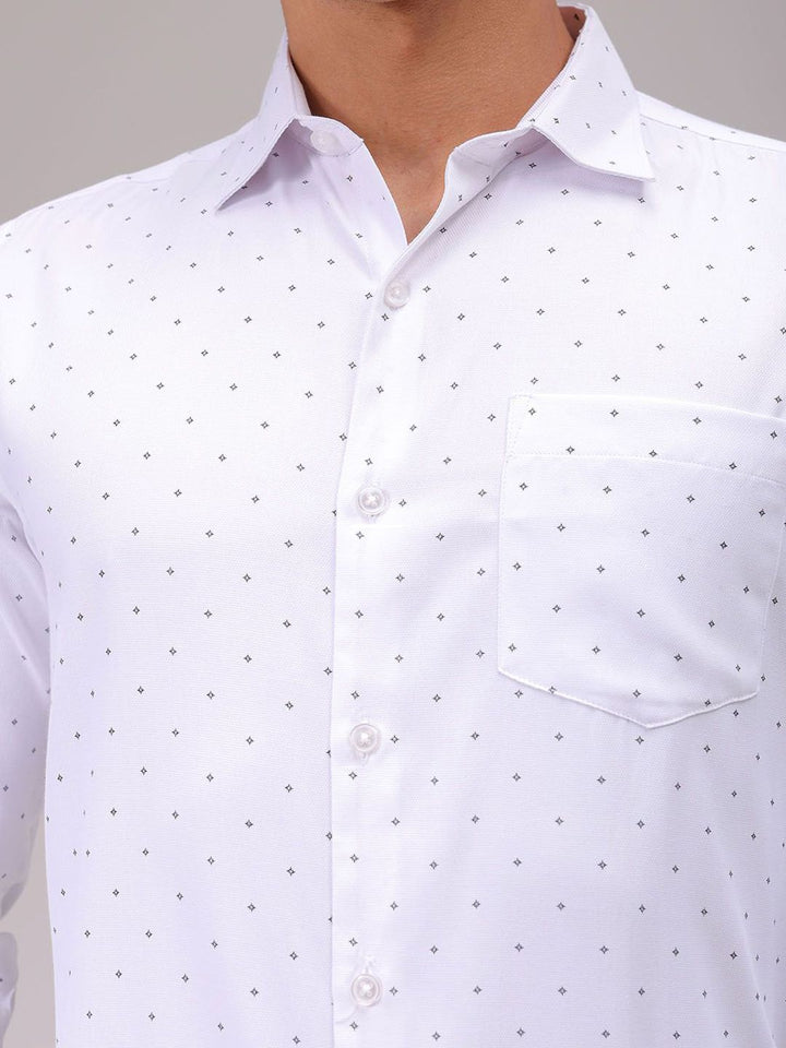 The Indian Garage Co. X Luxe Men Cutaway Collar Micro Ditsy Printed Slim Fit Formal Shirt