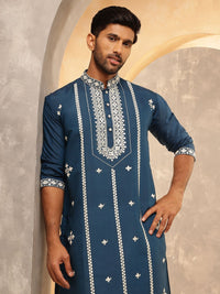 Anouk Men Floral Embroidered Kurta with Pyjama