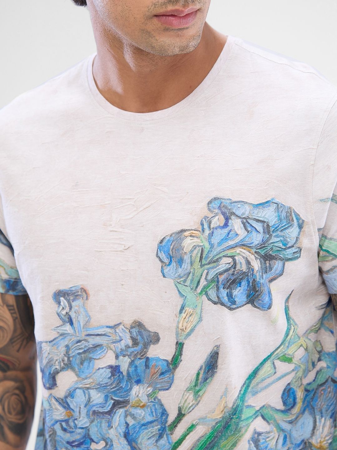 SPYKAR Men Floral Printed Round Neck Cotton T-shirt