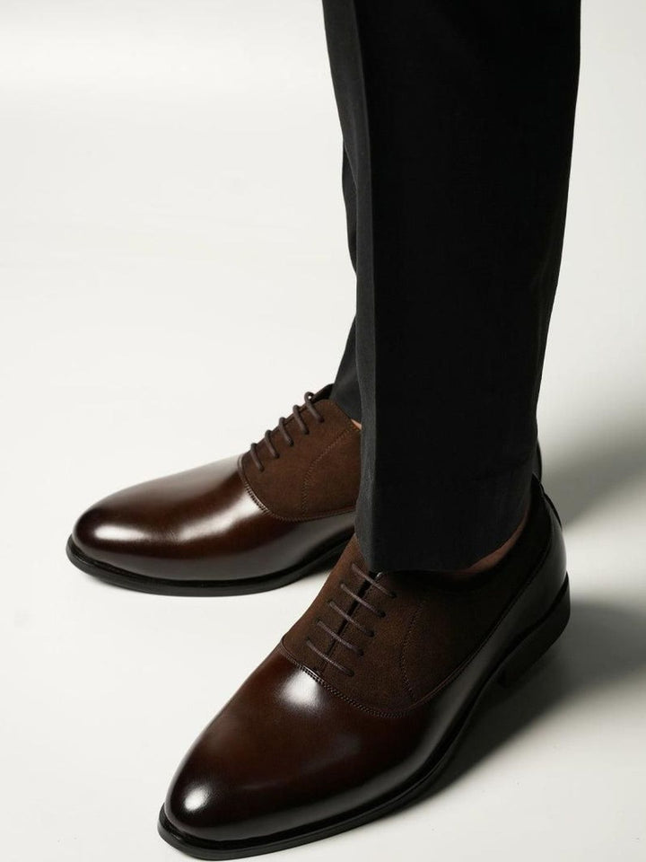 Monkstory Glossy-Suede Oxford Hybrid Lace-Ups - Brown