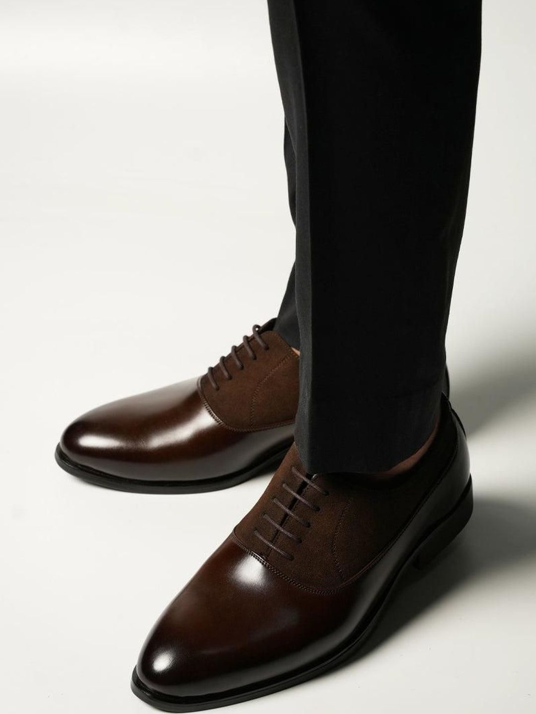 Monkstory Glossy-Suede Oxford Hybrid Lace-Ups - Brown