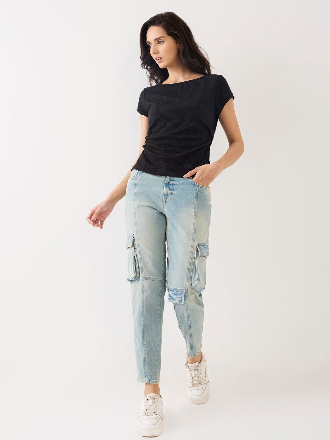 SPYKAR Women Pockets Slim Fit T-shirt
