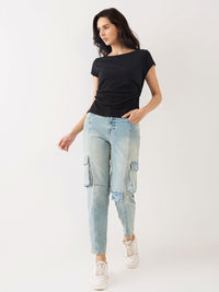 SPYKAR Women Pockets Slim Fit T-shirt