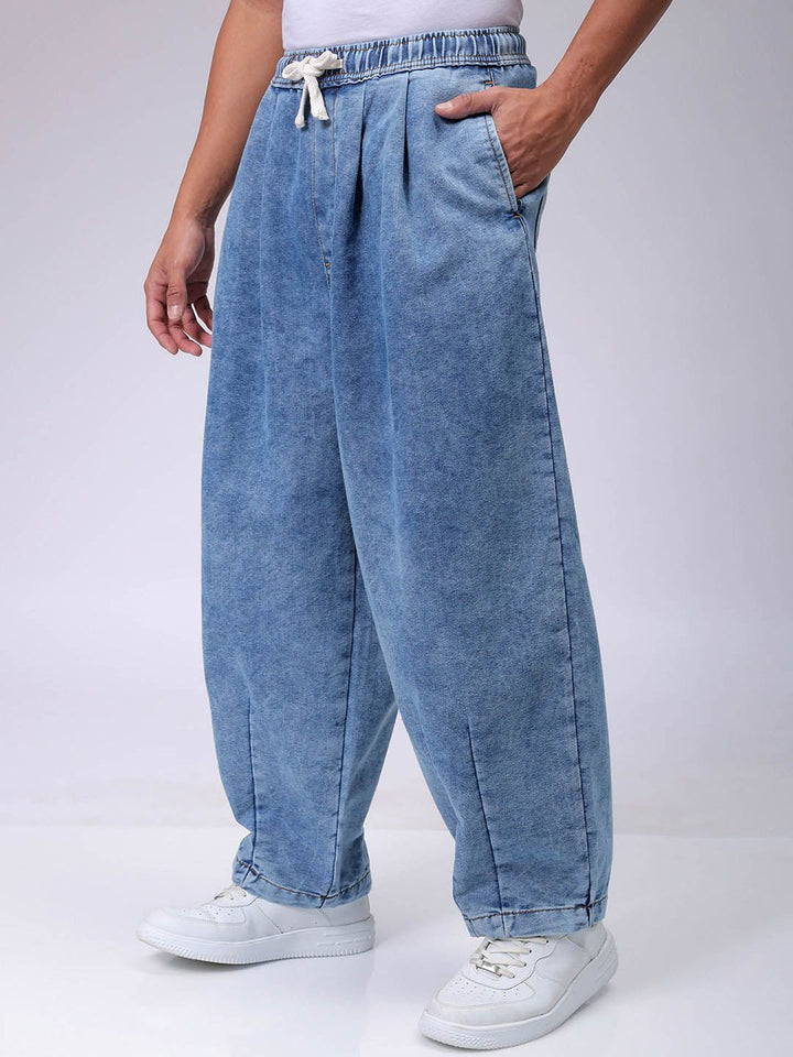 The Indian Garage Co Men Loose Baggy Fit Drop Crotch Harem Jeans