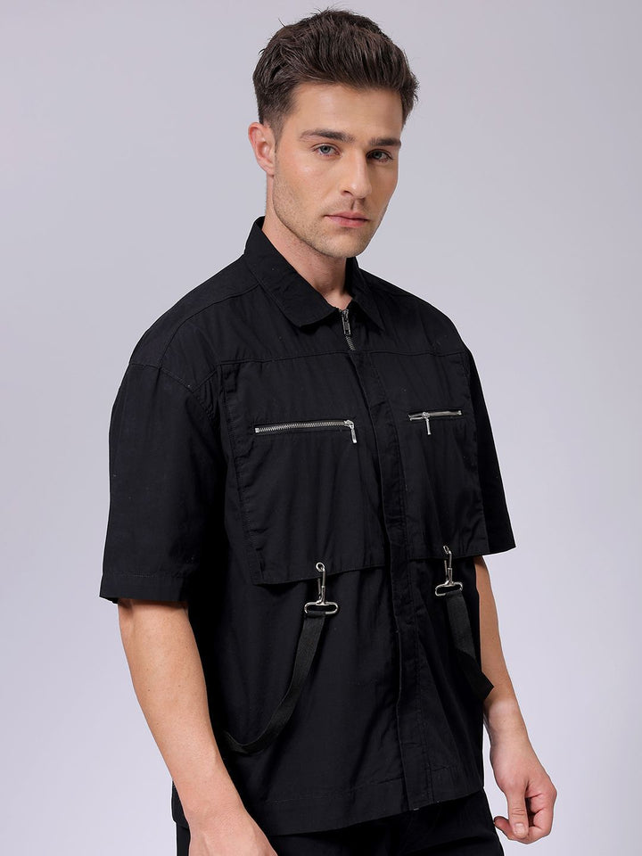 The Indian Garage Co Men Spread Collar Solid Cotton Relaxed Fit Casual Shirt