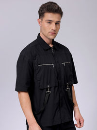 The Indian Garage Co Men Spread Collar Solid Cotton Relaxed Fit Casual Shirt