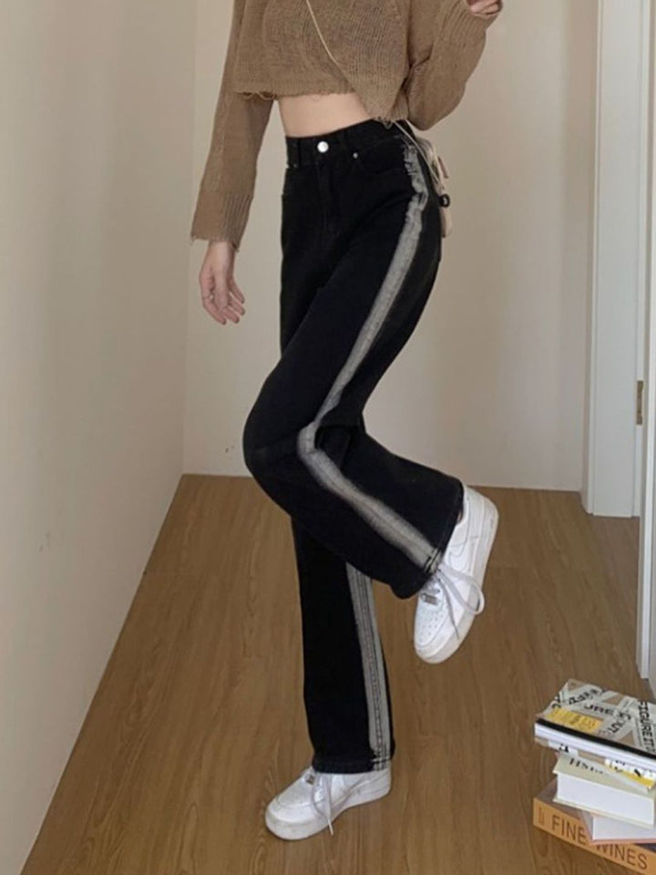 DressBerry Women Straight Fit with Side Striped Jeans