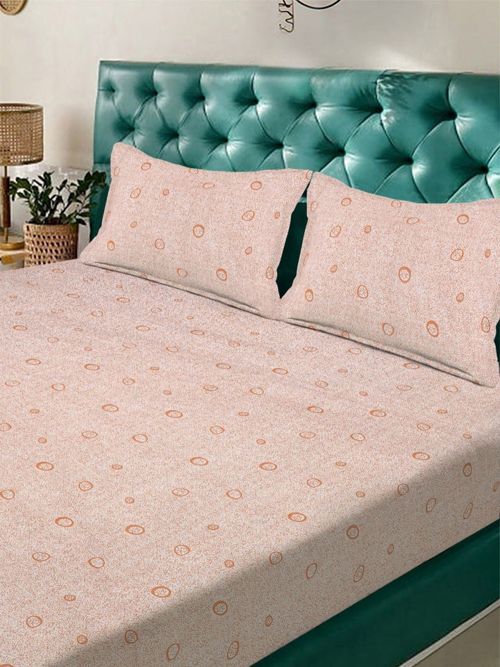 Myntra Elegant Homes Jingga Geometrik 300 TC Set Cadar King Double-2.5 m X 2.25 m