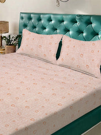 Myntra Elegant Homes Jingga Geometrik 300 TC Set Cadar King Double-2.5 m X 2.25 m
