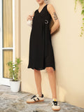 DressBerry Feminine Luxe Self-Designed A-line Dress with Belted Hoop