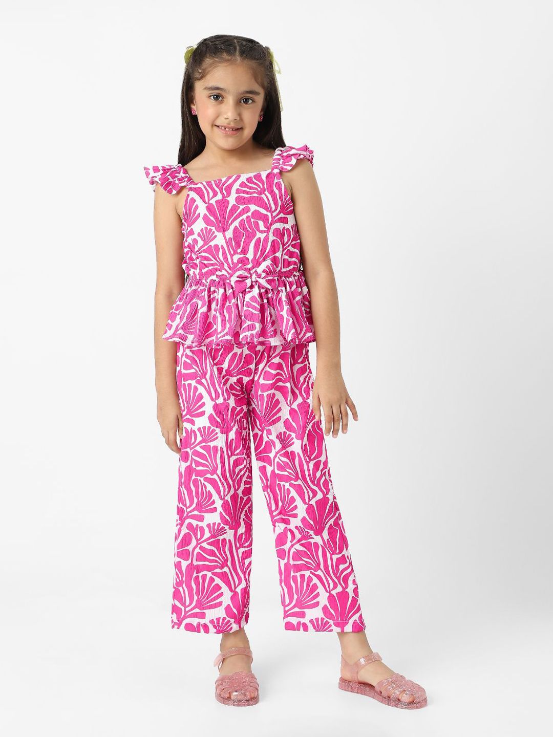 Nauti Nati Girls Printed Top with Palazzos