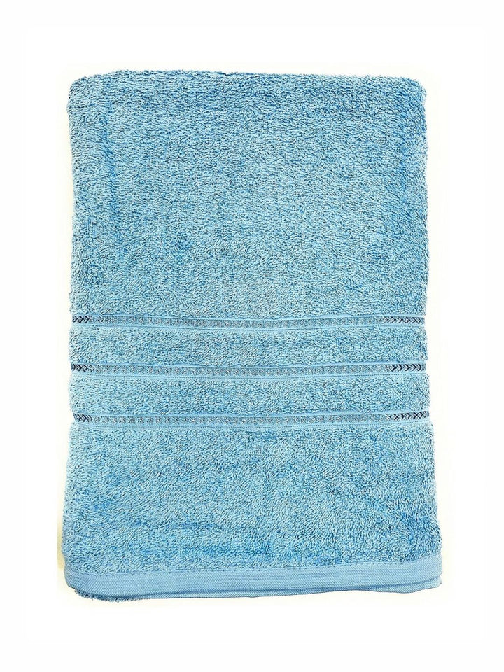 BOMBAY DYEING Flora Blue Pure Cotton 400 GSM Bath Towel