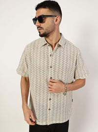 Thomas Scott Men Premium Spread Collar Vertical Striped Cotton Slim Fit Casual Shirt