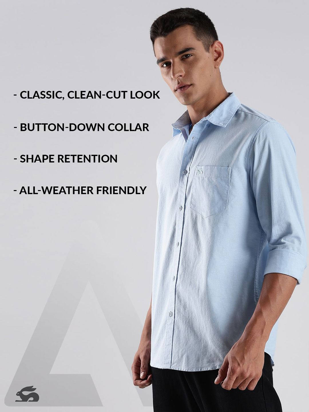 ADRO Standard Spread Collar Cotton Casual Shirt