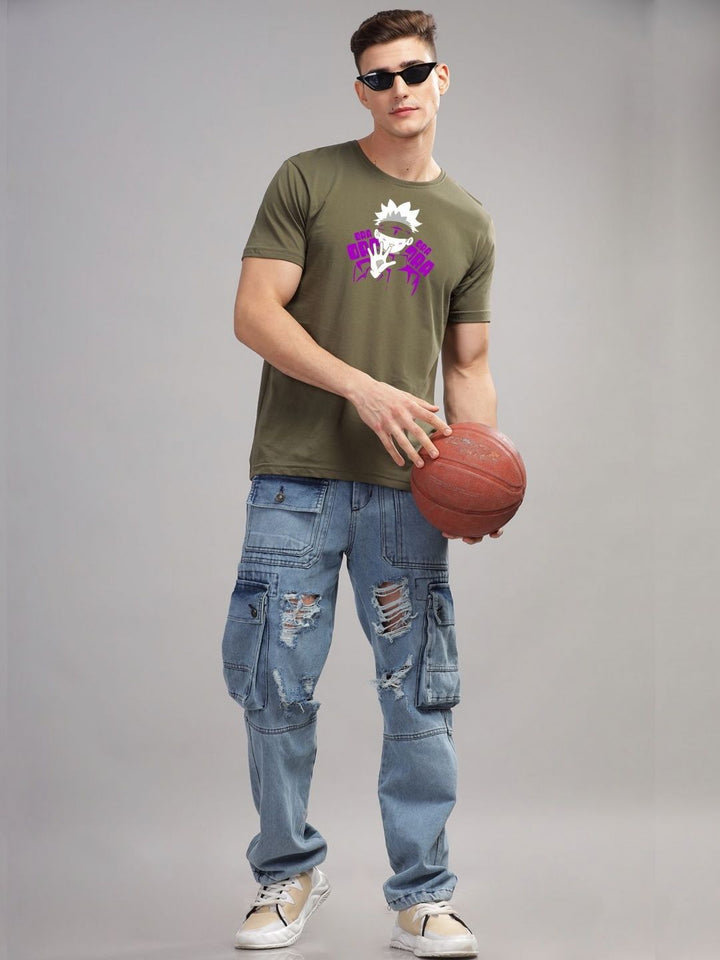 ADRO Men Printed Applique T-shirt