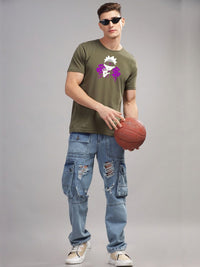 ADRO Men Printed Applique T-shirt