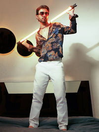 Campus Sutra Men Comfort Fit Ethnic Motifs Printed Spread Collar Casual Shirt