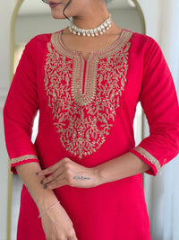 KALINI Women Floral Embroidered Regular Kurta with Trousers & With Dupatta