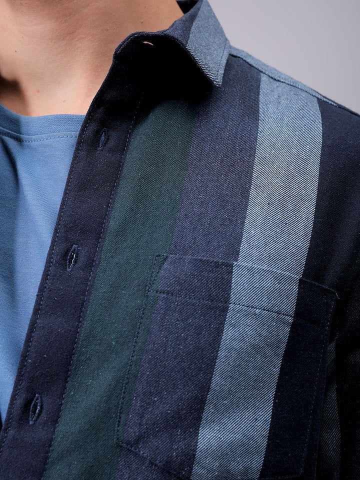 The Indian Garage Co Men Slim Fit Multi Stripes Opaque Printed Casual Shirt