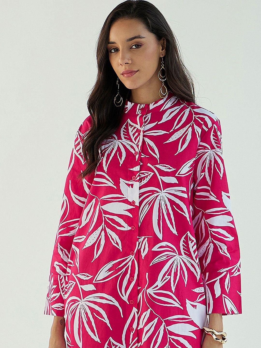 Pink Paprika by SASSAFRAS Women Conversational Printed A-Line Midi Dress