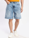 Bene Kleed Men Relaxed Fit Distressed Denim Shorts