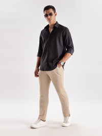 Baju Kasual Satin Pejal ADRO Lelaki Slim Fit