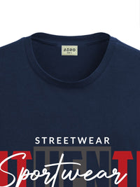 ADRO Men Typography Printed Round Neck Cotton T-shirt
