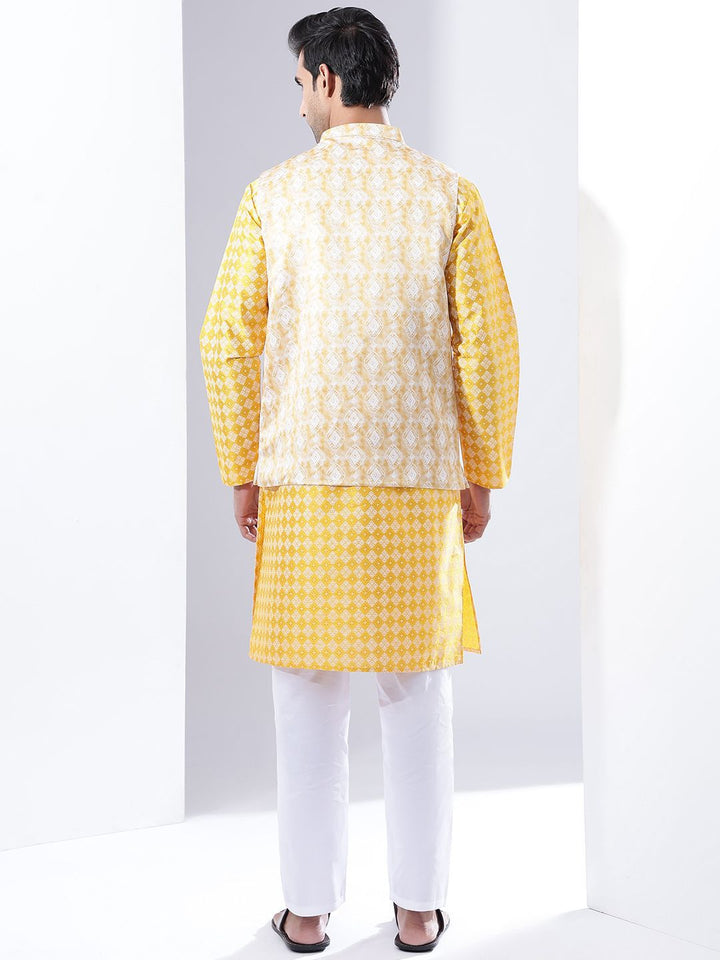 Anouk Men Ethnic Motifs Printed Kurta with Pyjamas & Nehru jacket