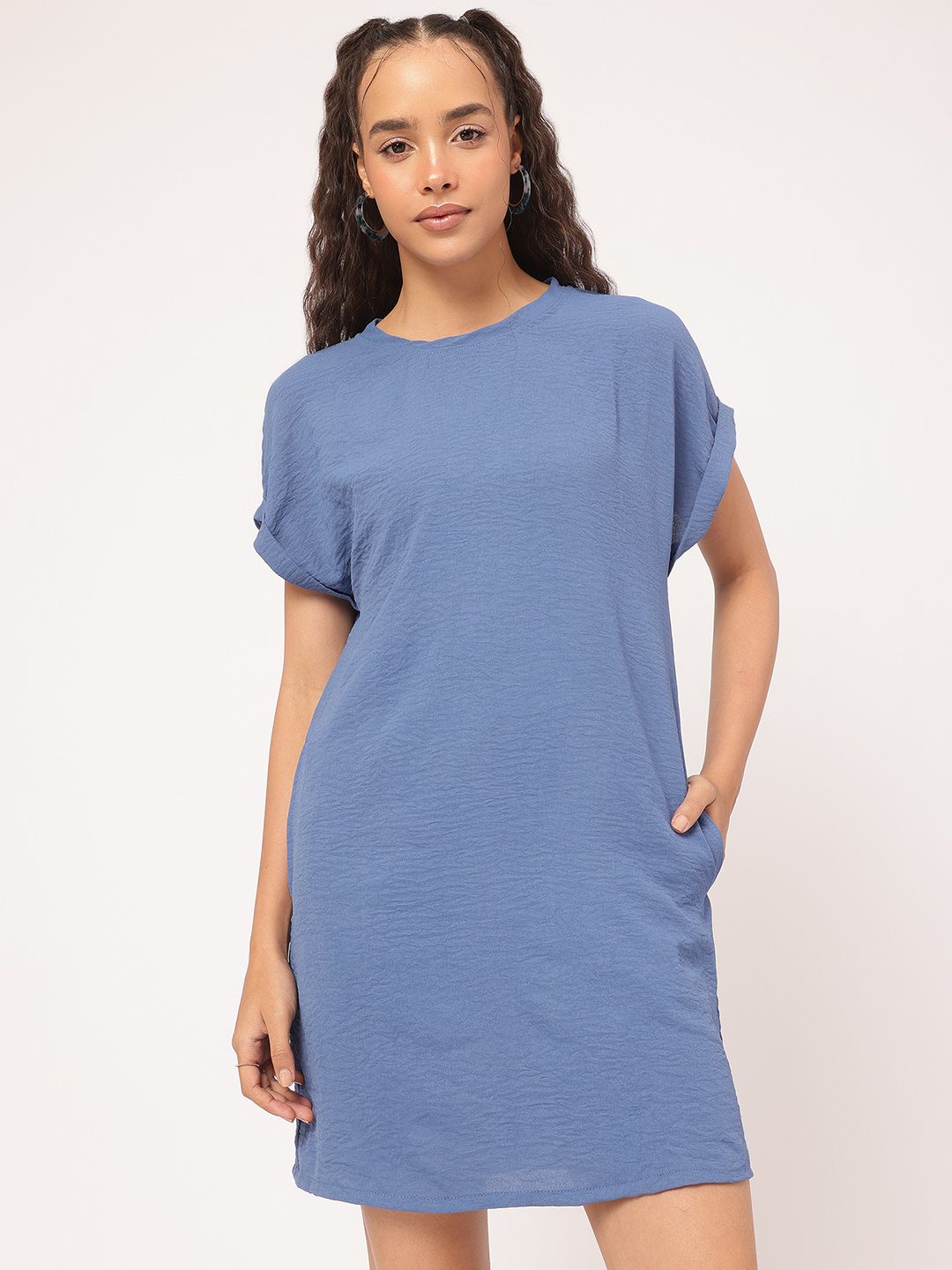 DressBerry Tender Textured T-Shirt Mini Dress