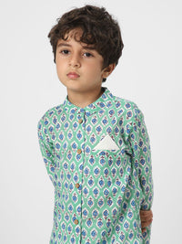 Nauti Nati Boys Cotton Printed Kurta Set