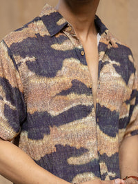 Powerlook Men Abstract Printed Spread Collar Casual Shirt