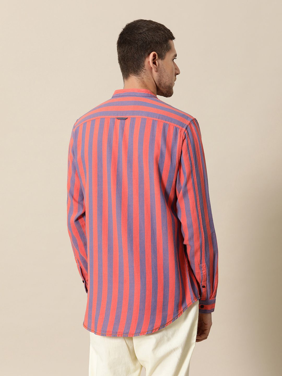 Mr Bowerbird Pure Cotton Tailored Fit Opaque Striped Casual Shirt
