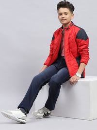 Monte Carlo Boys Mock Collar Colourblocked Casual Padded Jacket